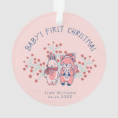 Baby’s First Christmas Woodland Friends  Ornament (Rückseite)