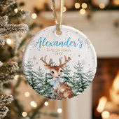 Baby’s First Christmas Woodland Reindeer Keramik Ornament