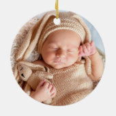 Baby’s First Christmas Woodland Reindeer Keramik Ornament (Hinten)