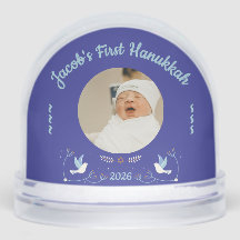 Baby’s First Hanukkah Custom Photo Snow Globe
