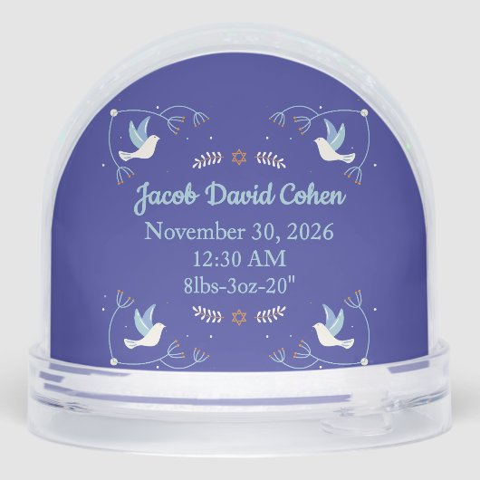 Baby’s First Hanukkah Custom Photo Snow Globe Schneekugeln (Rückseite)
