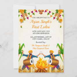 Baby’s First Lohri Invitation, Punjabi Lohri Card Einladung