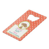 Baby Safari Affe mit Schnuller Dusche Kreditkarten Flaschenöffner (Vorderseite Schrägansicht)