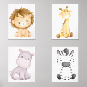Baby Safari Animal Wall Decor Bilderwand Sets (Vorderseite)