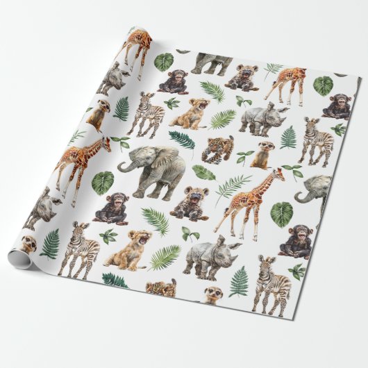 Baby Safari Animals Geschenkpapier (Ungerollt)