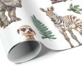 Baby Safari Animals Geschenkpapier (Rolleneckpunkt)