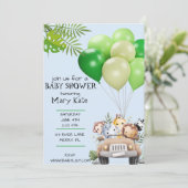 Baby Safari Baby Dusche Einladung (Stehend Vorderseite)