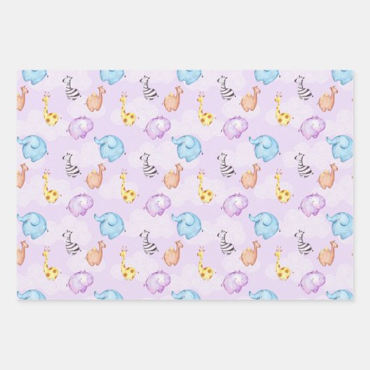 Baby Safari Kinderzimmer Wrapping Paper Sheets Set Geschenkpapier Set (Vorderseite 2)