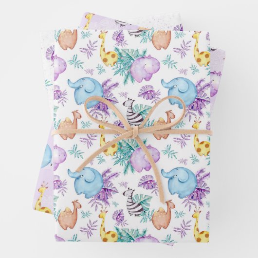Baby Safari Kinderzimmer Wrapping Paper Sheets Set Geschenkpapier Set (Beispiel)