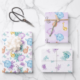 Baby Safari Kinderzimmer Wrapping Paper Sheets Set Geschenkpapier Set