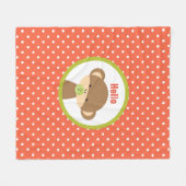 Baby Safari Monkey mit Schnuller Hallo Fleecedecke (Vorderseite (Horizontal))