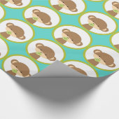 Baby Safari Monkey mit Schnuller Pattern Geschenkpapier (Ecke)