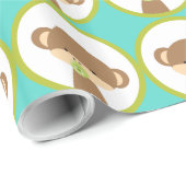 Baby Safari Monkey mit Schnuller Pattern Geschenkpapier (Rolleneckpunkt)