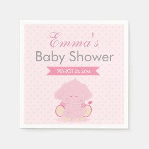 Baby Safari Pink Sleepy Elephant Serviette
