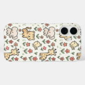 Baby Safari-Tier mit Doodle-Blume Case-Mate iPhone Hülle (Rückseite (Horizontal))