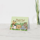 Baby Safari Tiere Danke Note Card (Vorderseite)