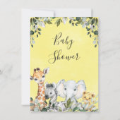 Baby Safari Tiere mit Löwenbaby-Dusche Einladung (Rückseite)