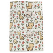 Baby Safari Wildlife mit Doodle-Blume Mittlere Geschenktüte (Vorderseite)