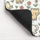 Baby Safari Wildlife mit Doodle-Blume Mousepad (Ecke)
