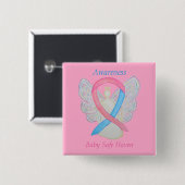 Baby Safe Haven Awareness Angel Ribbon Button (Vorne & Hinten)