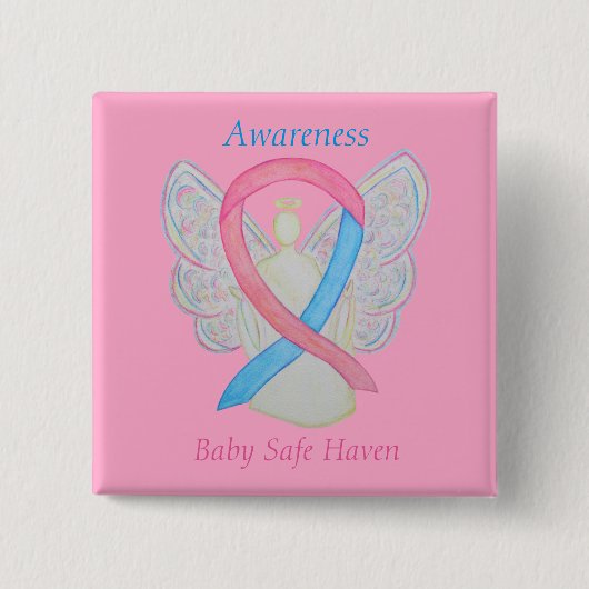 Baby Safe Haven Awareness Angel Ribbon Button (Vorderseite)