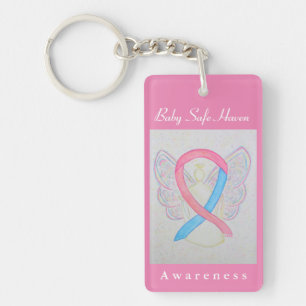 Baby Safe Haven Awareness Ribbon Angel Schlüsselan Schlüsselanhänger