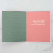 Baby Sage Peach Gingham DANK YOU CARDS Karte (Innenseite)