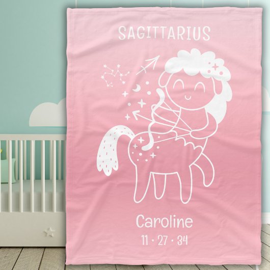 Baby Sagittarius Zodiac Star Name Geburtsdatum Pin Fleecedecke