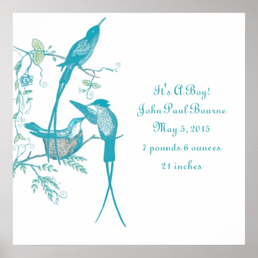 Baby sagt, es ist ein Junge! Neue Baby-Ankündigung Poster (Vorne)