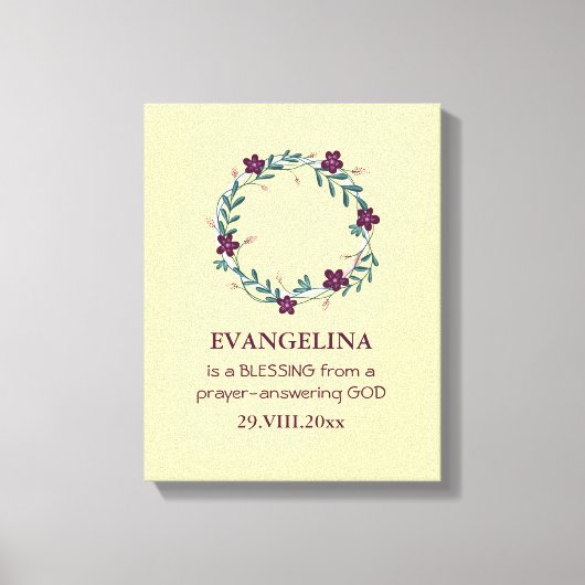 Baby | Samen vom GOT | Kranz | Foto Keepake Leinwanddruck (Vorderseite)