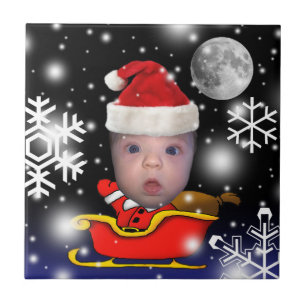 Baby Santa am Heiligabend Fliese