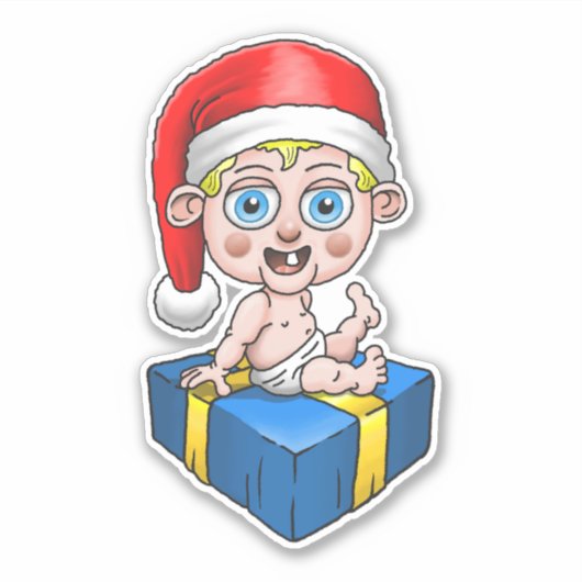 Baby Santa Claus Aufkleber (Vorderseite)