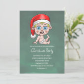 Baby Santa Claus Junior Einladung (Stehend Vorderseite)