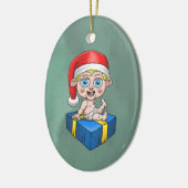 Baby Santa Claus Keramik Ornament (Links)