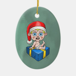 Baby Santa Claus Keramik Ornament