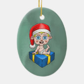 Baby Santa Claus Keramik Ornament (Hinten)