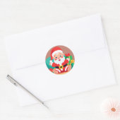 Baby Santa Playful Illustrationsticker Runder Aufkleber (Umschlag)
