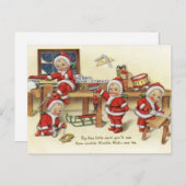 Baby Santas Vintag Feiertagspostkarte (Vorne/Hinten)
