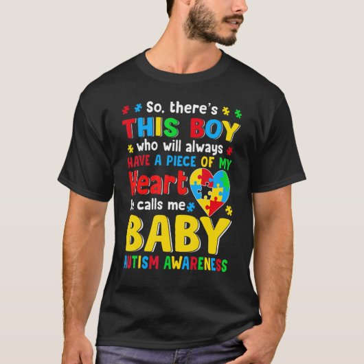 Baby Saurus Autismusbewusstsein T-Shirt (Vorderseite)