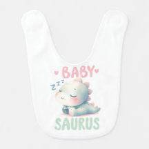 Baby Saurus Sleeping Dinosaur Bib