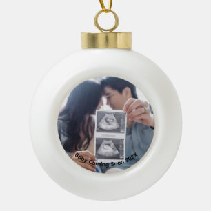 Baby-Scan-Foto folgt bald Keramik Kugel-Ornament