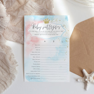 Baby-Scattergories   ABC Gender Reveal Game