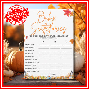 BABY SCATTERGORIES Baby Showgame KLEIN PUMPKIN Einladung