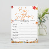 BABY SCATTERGORIES Baby Showgame KLEIN PUMPKIN Einladung (Stehend Vorderseite)