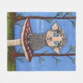 Baby-Schaf auf Giftpilz Fleecedecke (Vorderseite (Horizontal))