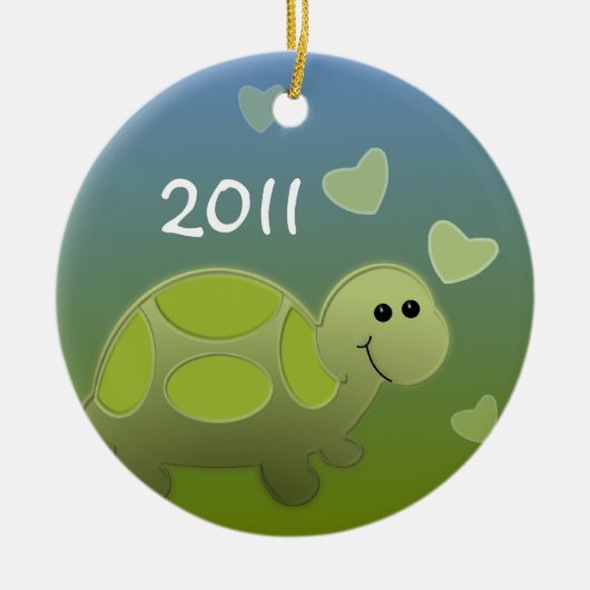 Baby-Schildkröte-Foto Keramikornament (Vorne)