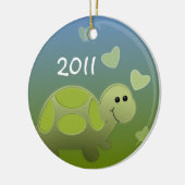 Baby-Schildkröte-Foto Keramikornament (Links)
