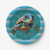 Baby-Schildkröte-Papierteller Pappteller (Vorderseite)