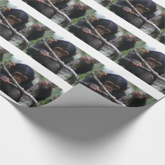 Baby-Schimpanse Geschenkpapier (Ecke)