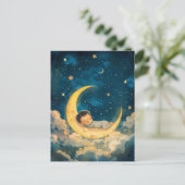 Baby Schlafen auf dem Mond Postkarte (Stehend Vorderseite)
